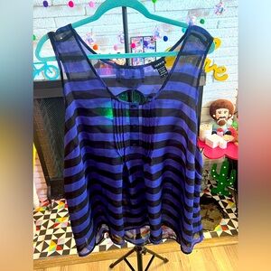 Torrid Purple and Black Striped Tank